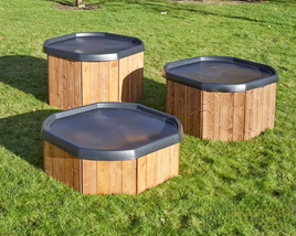 Tuff Spot Tray Wooden Super Store Stands - Set of 3